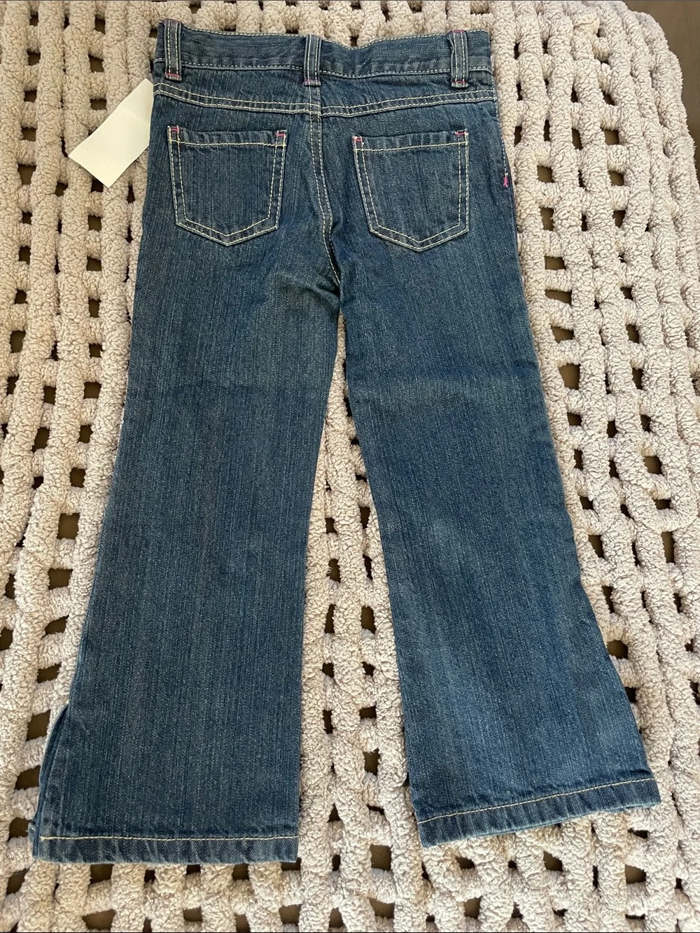 Gymboree Dark Blue Flare Jeans with Colorful Button Accents